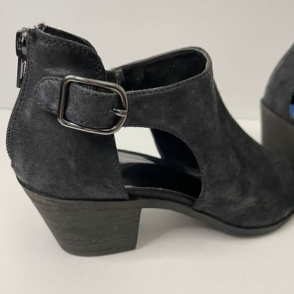 NEW!Carlos by Carlos Santana| Della| Black Leather Suede| Peep toe| Block heel| - Picture 12 of 12